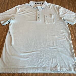 Men’s Travis Mathew Golf Polo Shirt Light Blue Green, X-Large